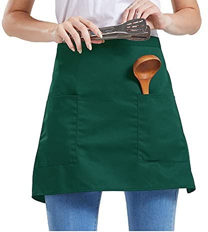 Nanxson Servitörsförkläde Bistro Förkläde Matlagningsförkläde med 2 Framfickor