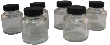 Badger Air-Brush Co. 50-0053B 2-Ounce Jar and Cover, Box of 6,Black