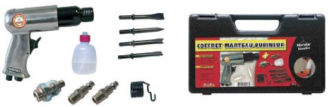 Mecafer 160173 Mallette marteau burin à emmanchement hexagonal + Accessoires