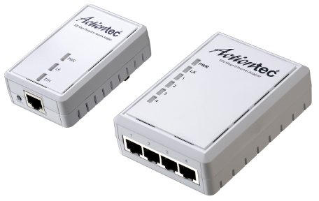ACTIONTEC 500 Mbps Powerline Ethernet Adapter and 4-Port Hub Kit (PWR514K01)