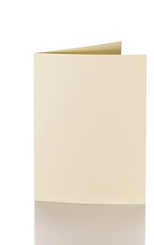 50 biglietti pieghevoli da 120 x 170 mm (per buste B6), grammatura: 240 g/m2, colore: 01 crema