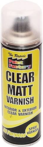 Paint Factory Clear Matt Varnish Spray Exterior Interior Aerosol Can 250ml All Purpose (2 Pack)