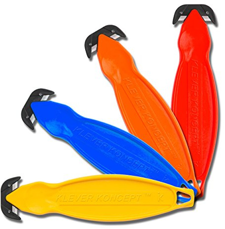 Klever Koncept Safety Cutters, Assorted Colors, Pack Of 50