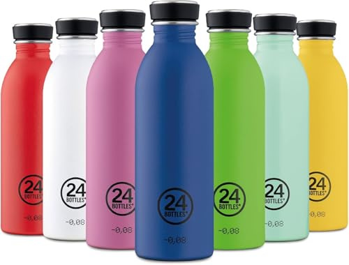 24 Bottles Urban Bottle - Gourde 1l /500ml/250ml, Cantine Reutilisable 100% Hermétique Bouteilles Inox Écologiques sans BPA avec Design Italien [non Isotherme, Ultralégère]