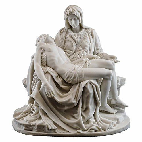 Top Collection La Pieta by Michelangelo Statue - Museum Grade Replica Sculpture in Premium Cold-Cast Marble White Finish - 10.25-Inch Renaissance Replica Figurine