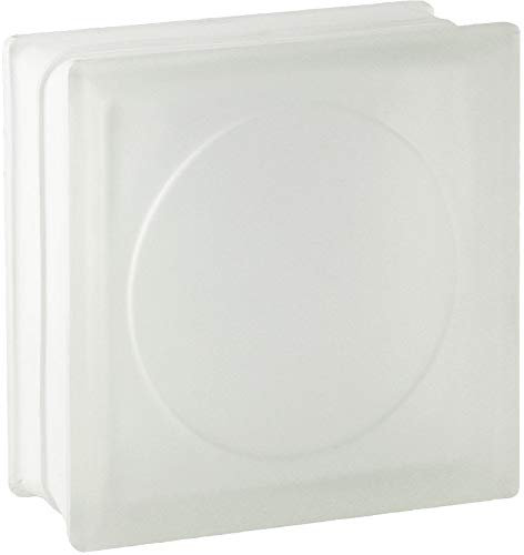 Brique de verre design Alpha satinée 2 faces 19x19x8 cm - 5 pièces