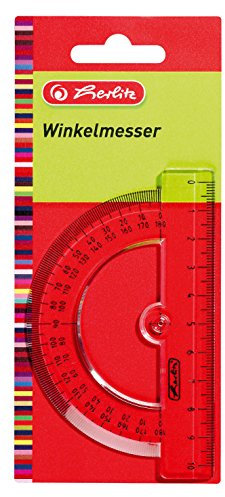 Herlitz 8701500 Winkelmesser 10 cm, Kunststoff, 1 Stück in Klarsichtpackung