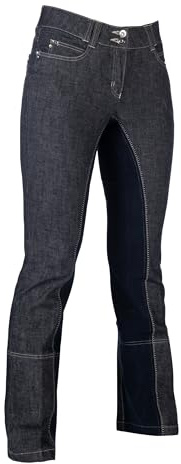 HKM PRO Team Miss Blink Jodhpurs Blu Jeans Blu Scuro 158