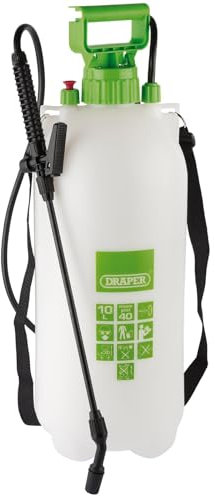 Draper Pulvérisateur à Pression pour Chariot 10 L | Pompe EPDM | Pulvérisateur de Jardin | Pompe de pulvérisation désherbant | Pesticides, insecticides, fongicides | 82469, Vert