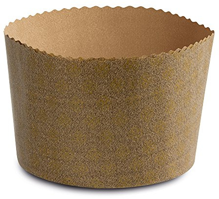 Guardini, Monouso, 2 Moldes altos para pan Dulce Ø 15,5cm (capacidad de hasta 750gr. de masa). Material: Papel de Horno, Color Beige.