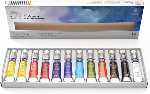 Cotman Watercolor Paints 8ml 12/Pkg-Assorted Colors by Reeves