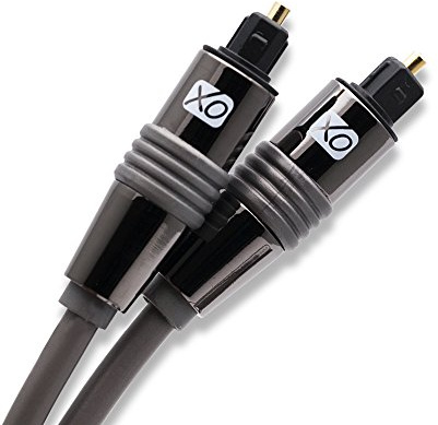 XO Premium Install 2m Optical TOSLINK Digital Audio SPDIF Cable - Black. Compatible with PS4/PS3, Xbox One, Wii, Sky Q, Sky HD, HD TVs, DVD, Blu-Rays, AV Amp.