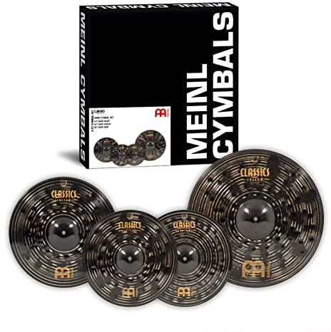 Meinl Cymbals Classics Custom Dark Beckenset (Video) mit 14 Zoll Hihat, 16 Crash, 20 Ride — B12 Bronze, Dunkles Finish (CCD141620)