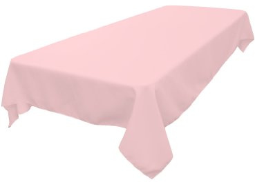 LA Linen Polyester Poplin 60 by 90-Inch Rectangular Tablecloth, Light Pink, 60 x 90