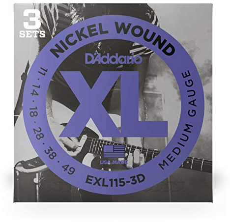 D'Addario E-Git.Saiten EXL115-3D 11-49 Nickel Wound 3er Set