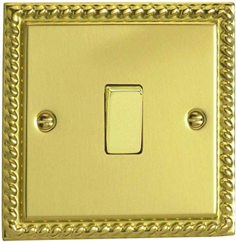 Varilight - 1G 1 or 2W 10A Switch Georgian Brass - XG1D