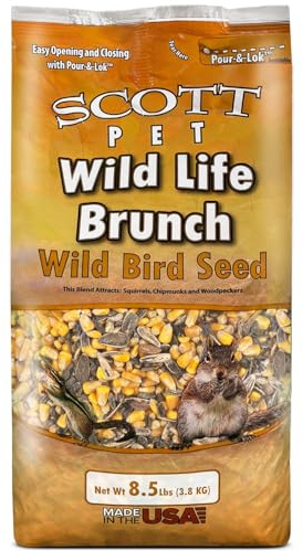Scott Pet Wild Bird Seed, Wildlife Brunch Blend, 8.5 lbs Bag, Feed, Great for Platform Feeders, Food for Outside Wild Birds