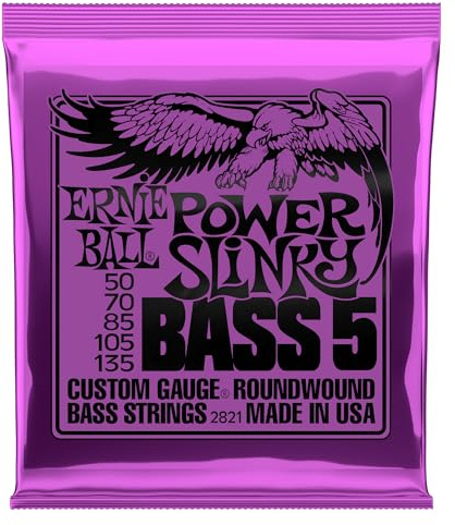 Ernie Ball Power Slinky Nickelwound 5-Saiten E-Basssaiten Saitenstärke 50-135