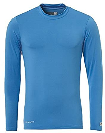 UHLSPORT - DISTINCTION COLORS BASELAYER - Sous Maillot Manche Longues - Matière Légère - Coupe Moulante Ajustée - cyan