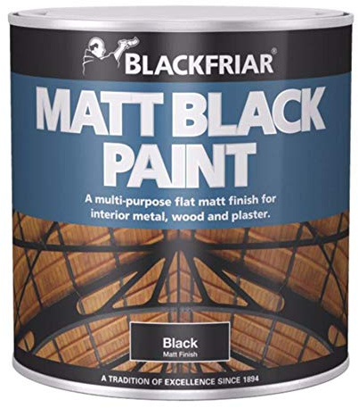 Blackfriar BF0520001D1 Matt Black Paint for Interior Wood & Metal, 1 Litre