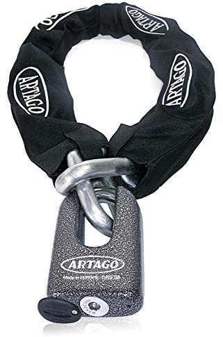 Artago 69T100 Chaine Antivol Moto Lourde + Mini U, Sécurité Maximale Homologué SRA, Sold Secure Gold, ø15mm 100cm, Cadenas Mini U en Acier Forgé MONOBLOK, Sécurité Maximale Testée, BUNKER SELECTION