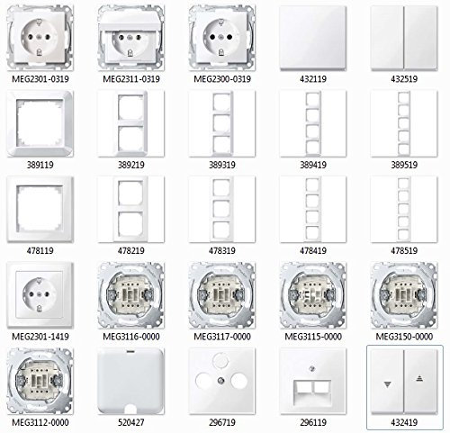 MERTEN polarwei glnzend System M & M-Smart Schalter & Steckdosen- Set Auswahl