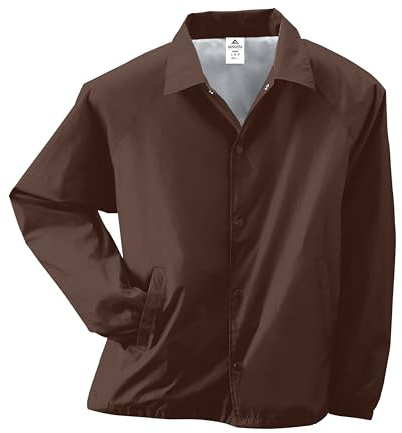 Augusta Sportswear - Chaqueta unisex de entrenador, nailon, para adulto, con forro - 3100, Large, Marrón