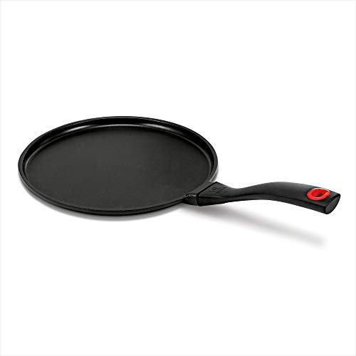 Beka Crepes pfanne induktion, Pancake Pfanne antihaft 25 cm, aus Aluguss, mit hitzeabweisendem Griff aus Kunststoff, schwarz, Energy Kollektion