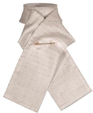 Shires Plastron für Reiter, bereits gebunden, Brokat, Weiß 40 weiß