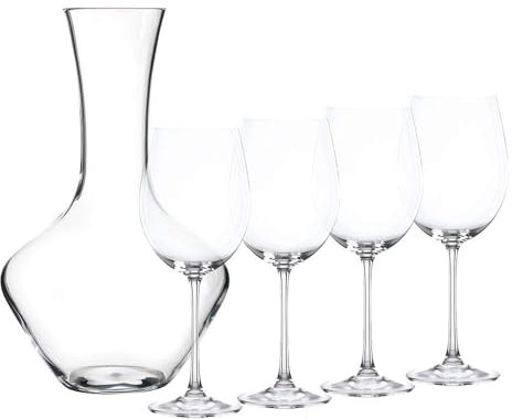 Nachtmann Vivendi Premium Set para Decantar, 5 piezas, Garrafa y Vasos de Vino Tinto, Vidrio de Plomo, 0093605-0