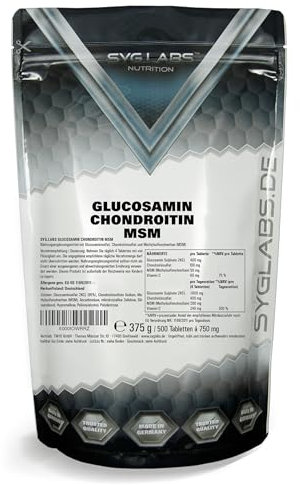 Glucosamin Chondroitin MSM + Vitamin C hochdosiert - 500 Tabletten für 4 Monate