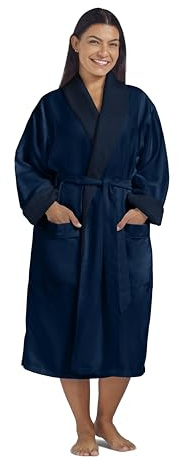 Boca Terry Mens Plush Robe, Big & Tall Bathrobe for Men, Warm Luxury Microfiber Robe