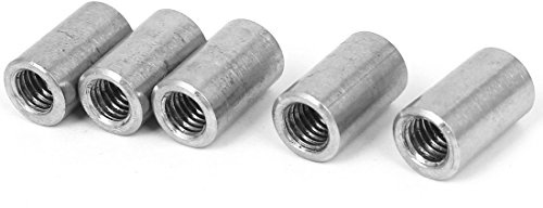 Sourcingmap M8 Threaded Insert Rose Joint Adapter Round Coupling Connectors Nuts 5 Pcs
