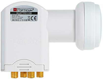 RED OPTICUM LRP 04H Quattro LNB I Hitze- & kältebeständiger Digital-LNB mit 0.1dB Rauschmaß & Wetterschutzkappe I Full HD - 3D - UHD - 4K Ready I nur mit Multischalter nutzbar I Sat-LNB weiß