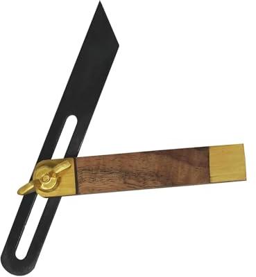 Dapetz ® Adjustable Carpentry Square Bevel 100mm Gauge Sliding Hardwood Handle Stainless Steel Blade Ruler T Bevel Angle Finder Craft Bevel Tool for Craftsman Carpenter Architect Engineer Woodworking
