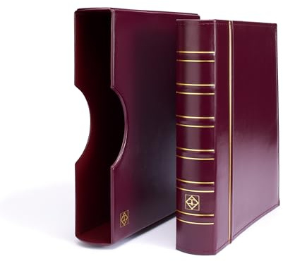 Leuchtturm 300787 Large Coin Album - Ring Binder for Self-Publishing in Classic Design - Includes Protective Cover - Red
