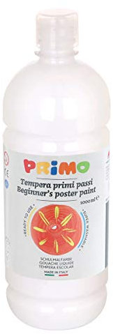PRIMO – Abwaschbare Temperafarben für Kinder ab 3 Jahren und Erwachsene, 1l, Hochwertige Temperafarben für Kinder zum Bemalen von Stoff, Glas, Papier, Malerei, Kreative Arbeiten für Kinder und Hobbys