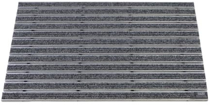 EMCO Eingangsmatte DIPLOMAT Rips hellgrau 22mm Fußmatte Schmutzfangmatte Fußabtreter Antirutschmatte, Größe:590 x 390 mm