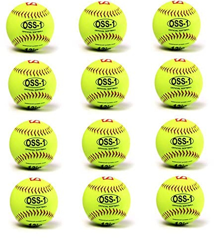 BARNETT OSS-1 Balle de Softball, Baseball entraînement, 12'', Jaune, 1 douzaine