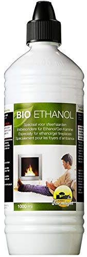 Farmlight Bioetanolo 1 Litro, Ultra Inodore, Combustibile Ecologico 100% Origine Vegetale, Compatibile con tutte le Stufe Elettriche o Meccaniche