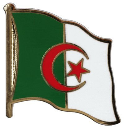 Flaggen-Pin/Anstecker Algerien vergoldet