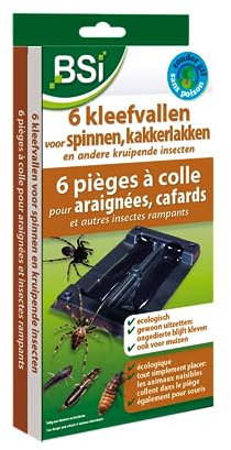 BSI - 6 Pieges - A Colle - Anti-Nuisibles - Pour Araignees - Cafards Et Autres Insectes Rampants, Noir