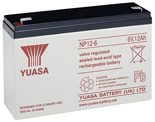 Yuasa NP12-6 Lead Acid Rechargeable Battery 12Ah 6v