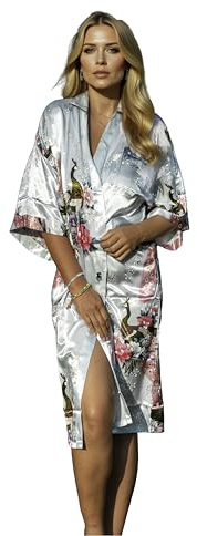 Kimono Robe långa 16 färger PREMIUM Peacock brudtärna möhippa kvinnor present