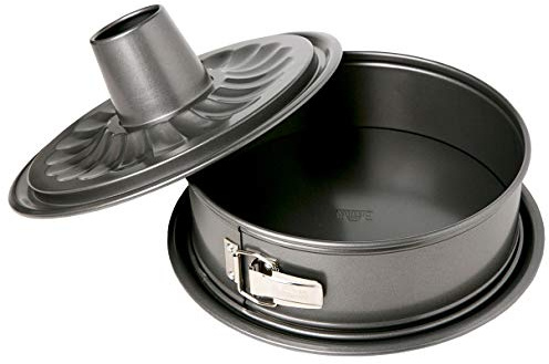 Springform mit zwei Böden – Birkmann – grau, Ø 26 cm rund, Karbonstahl, Marken-Antihaftbeschichtung, extra hoher Rand 9 cm, Auslaufschutz, Kuchenform & Backform