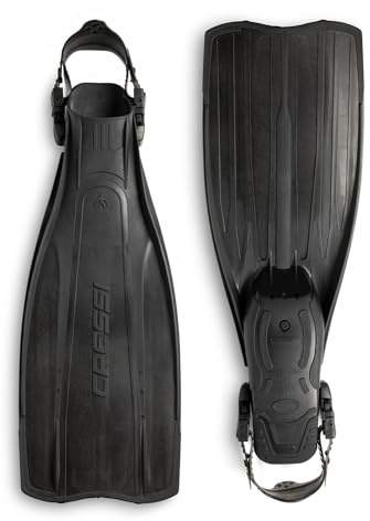Cressi Pro Light Adjustable Open Heel Fins, Black, S/M