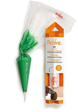 DECORA, 0125000 Poches à Douille Jetables, Idéales pour Garnir des Desserts, Décorer des Gâteaux et Créer des Détails Complexes, 40 centimètres, Lot de 24 poches jetables