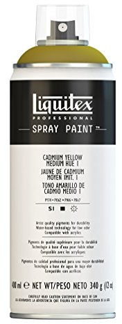 Liquitex 4451830 - Vernice Spray Professionale A Base D'acqua, Giallo Di Cadmio Medio Imitazione 1, 400ml, 1 Pezzo