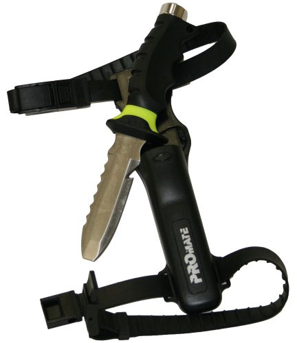 Promate Blunt Tip Diving Knife (4 1/2 Blade), Yellow