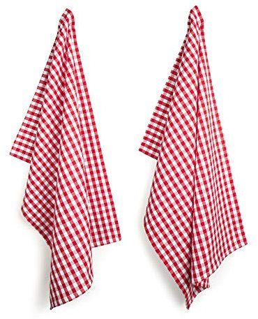 FILU Geschirrhandtücher 4er Pack Rot/Weiß kariert (Farbe und Design wählbar) 45 x 70 cm - hochwertige Küchenhandtücher/Geschirrtücher aus 100% Baumwolle